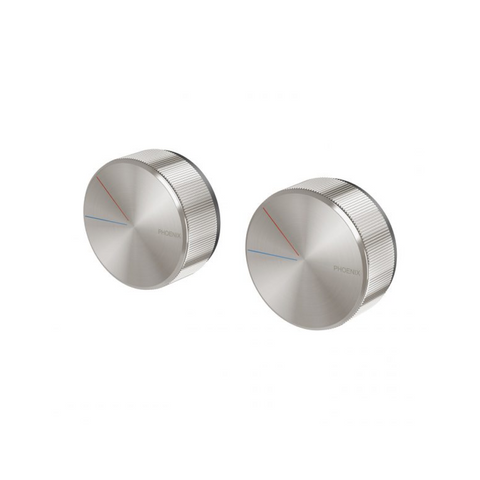 Phoenix Axia Twin Shower/Wall Mixer - Brushed Nickel
