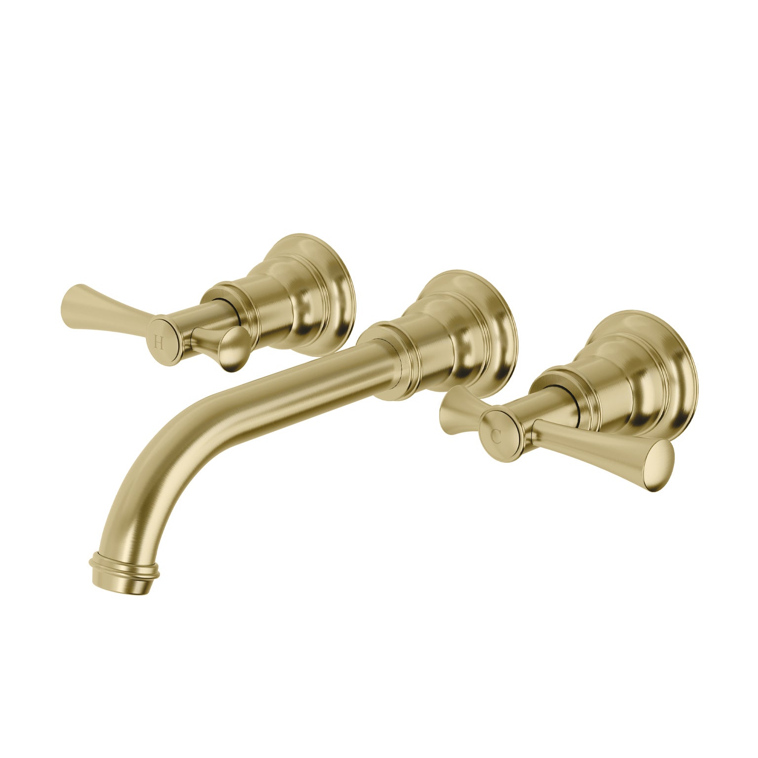 Phoenix Cromford Basin/Bath Wall Tap Set LF Brushed Gold