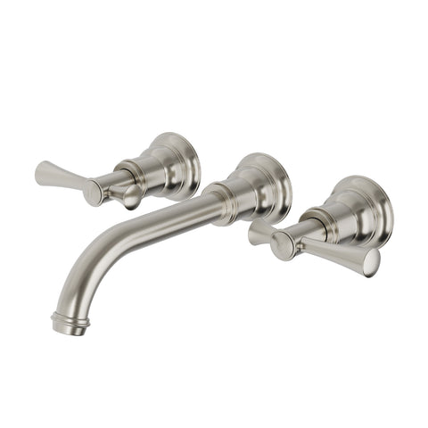 Phoenix Cromford Basin/Bath Wall Tap Set - LF Brushed Nickel