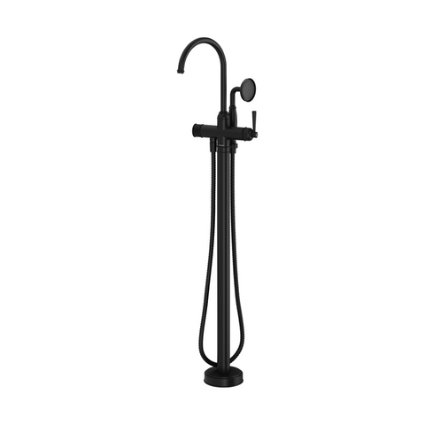 Phoenix Cromford Floor Mounted Bath Mixer w/Hand Shower - Matte Black