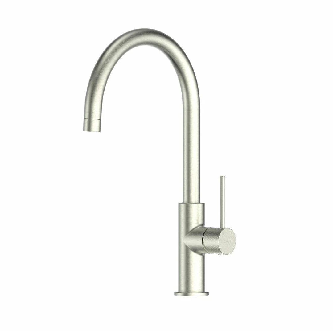 Greens Mika Gooseneck Sink Mixer Brushed Nickel