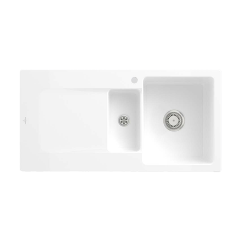 Villeroy & Boch Siluet 1000 Right Hand 1 & 1/3 Sink 1TH - Alpine White
