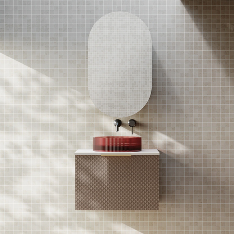 Cassa Design Relievo 600mm Wall Hung Vanity - Walnut