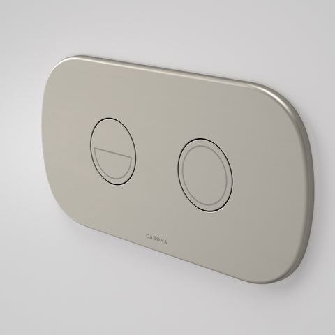 Caroma Contura II Invisi Series II® Round DC Dual Flush Plate & Buttons - Brushed Nickel