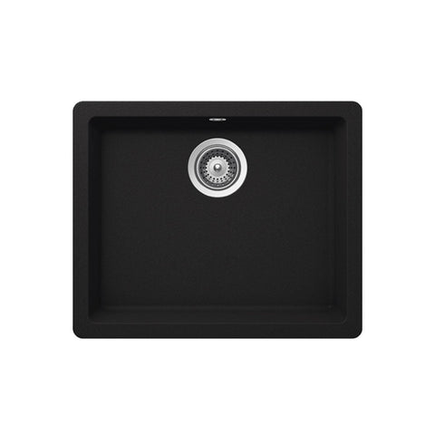 Abey SCHOCK Quadro Large Topmount-Undermount Single Bowl Sink - Onyx