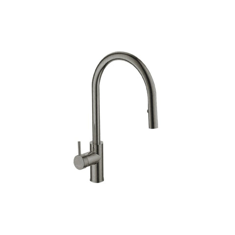 Argent Grace Gooseneck Kitchen Mixer with Pull-Out Spray - Gun Metal
