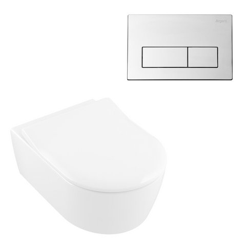 Villeroy & Boch Avento DirectFlush Wall Hung Toilet incl/Slim Seat Package - Includes Argent Cistern