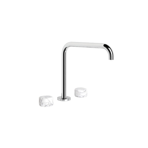 Brodware Halo Marble Square Kitchen Tap Set - Chrome