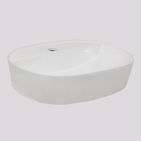 Argent Grace Neu 505 Oval Above Counter Basin - 1 Tap Hole Gloss White