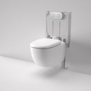 Caroma Contura II Cleanflush® Wall Hung Invisi Series II® Suite GermGard® Sbw - Matte White - Brushed Brass Flush Plate