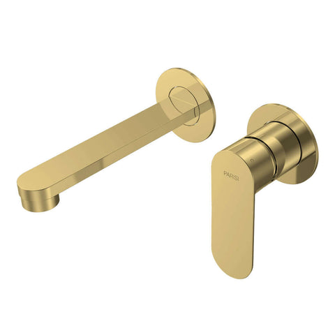 Parisi Ellisse II Wall Mixer with 160mm Spout (Individual Flanges) - Brushed Brass