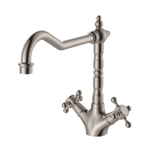 Fienza Shepherds Crook Sink Mixer - Brushed Nickel