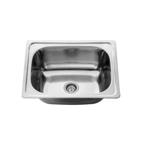 Flushline 45 Litre Laundry Tub including Basket Waste with No By-Pass or Tap Holes