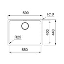 Franke Mythos Single Bowl Undermount Stainless Steel Sink - MYX110-55B
