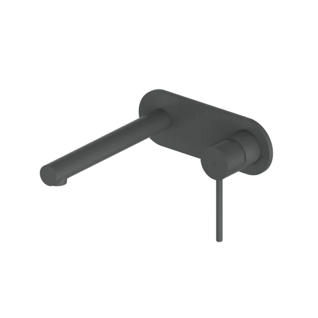 Greens Mika Wall Basin Mixer Set w/Plate Gun Metal