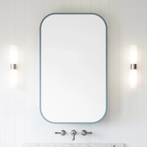Timberline Jazz Arch Frame 630mm Shaving Cabinet - Saxby Blue Satin Frame