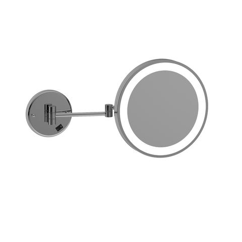 Thermogroup 5x Magnification Chrome Wall Mounted Shaving Mirror, 250mm Diameter with Concealed Wiring