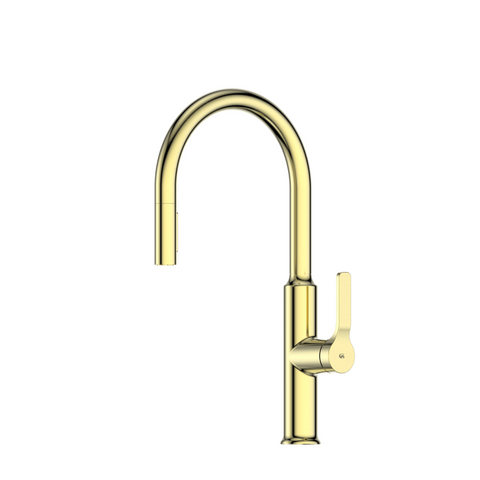 Greens Craft Pull-Down Kitchen Mixer with Prep Spout - LF Brushed Brass
