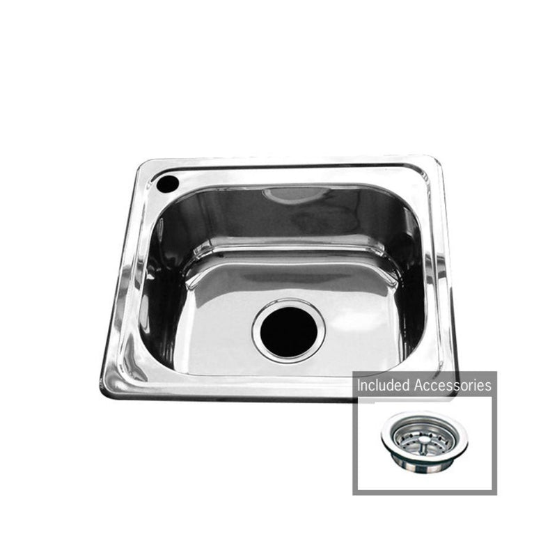 Multipurpose Rectangular Sink with Tap Landing including Basket Waste (No Tap Hole)