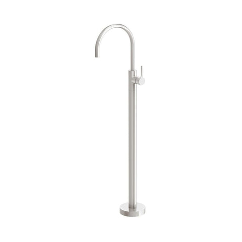 Phoenix Vivid slimline Oval Floor Mounted Bath Mixer - Brushed Nickel