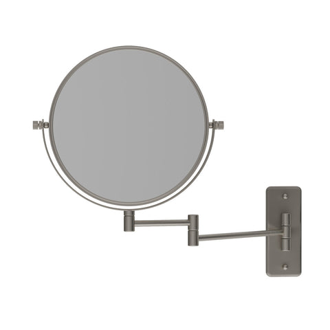 Thermogroup 1 & 5x Magnification Brushed Nickel Wall Mounted Shaving Mirror, 200mm Diameter