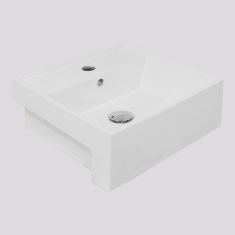 Argent Evo Neu 410 Semi-Recessed Basin - 1 Tap Hole Gloss White