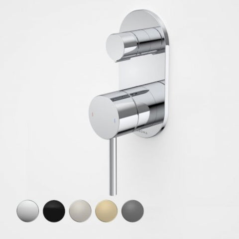 Caroma Liano II Bath / Shower Mixer With Diverter - Rounded Cover Plate - Chrome