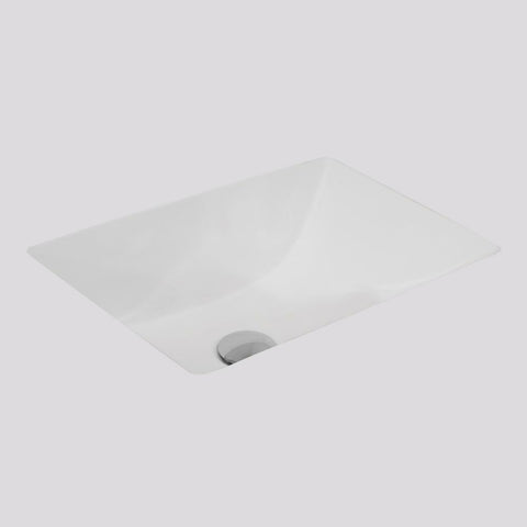Argent Pace 460 Rectangular Under Counter Basin - No Tap Hole Matte White