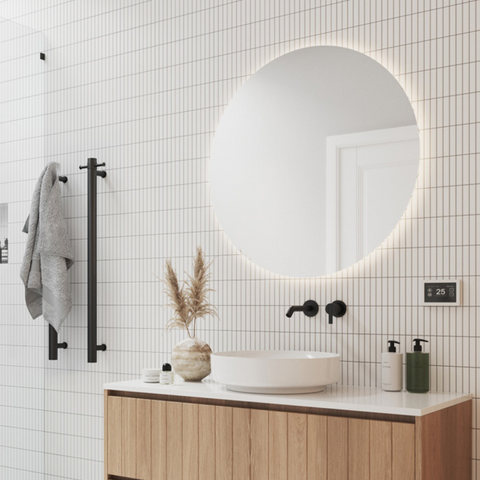 Thermogroup Backlit Round Mirror With Warm Light 600mmØ 37Watts - Includes Mirror Demister