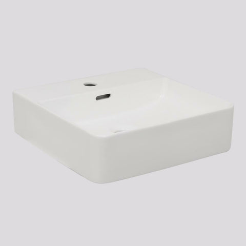 Argent Evo Neu 420 Square Countertop/Wall Basin - 1 Tap Hole Matte White