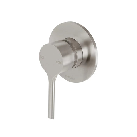 Phoenix Vivid Slimline Oval SwitchMix Shower/Wall Mixer - Brushed Nickel