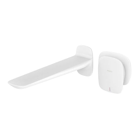 Phoenix Nuage Wall Basin/Bath Mixer Set 200mm White