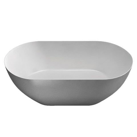 Gareth Ashton Byron 1690mm Freestanding Stone Bath With Overflow - Matte White