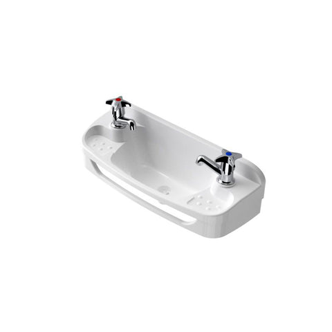 Caroma Valette Wall Basin 2 Tap Holes - Gloss White