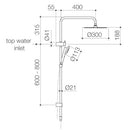 Caroma Urbane II Rail Shower with 300mm Overhead - Chrome specifications