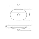 Caroma Liano II 600mm Pill Inset Basin w/Tap Landing - Matte White