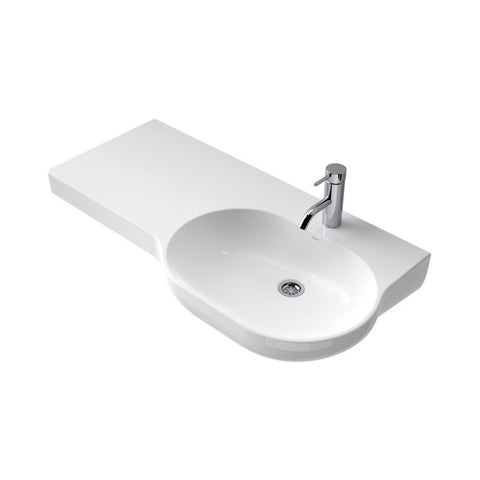 Caroma Opal 920 Basin Left Hand Shelf 1 Tap Hole - Gloss White