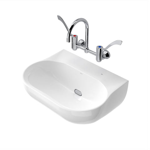 Caroma Clinic 600 Wall Basin - Gloss White - No Tap Hole