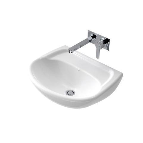 Caroma Caravelle Wall Basin - No Tap Hole - Gloss White