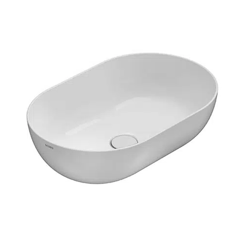 Globo T-Edge Oval Countertop Basin 600mm - Gloss White