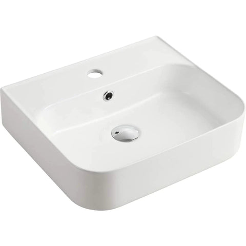 Oliveri Dublin Wall Hung Basin - 1 Tap Hole - Gloss White