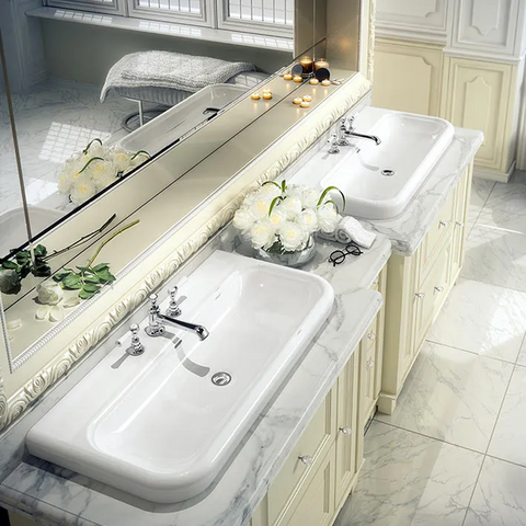 Victoria + Albert Lario 100 Solo Inset Basin - 1 Tap Hole - Gloss White