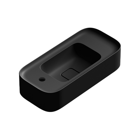 Parisi Cameo Bench Basin 600x280 with 1 Tap Hole Left - Matte Black