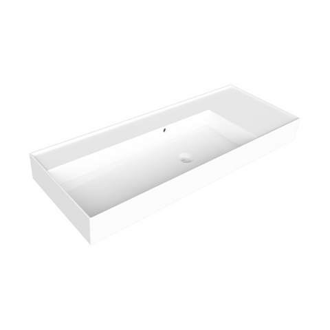 Parisi Twenty 120 Left Bowl Wall Basin - No Tap Hole - Gloss White