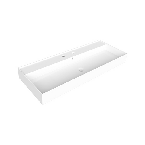 Parisi Velca 100 Wall Basin - 2 Tap Holes - Gloss White