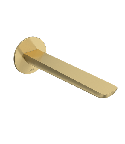 Parisi Slim II Wall Bath Spout 190mm - Brushed Brass