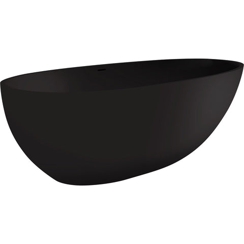 Fienza Bahama 1685mm Freestanding Stone Bath with Overflow - Matte Black