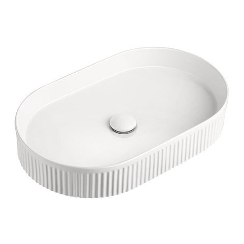 ADP Pill Fluted Above Counter Basin - Gloss White