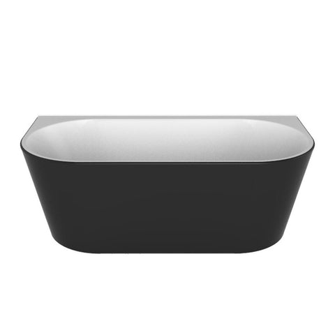 Decina Alegra 1700mm Acrylic Back to Wall Bath - Black & White