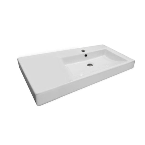 Argent Evo 900 Asymmetric Basin RH Bowl 1 Tap Hole Trap Cover - Gloss White